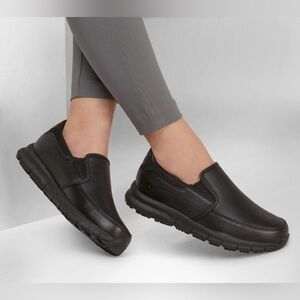 Skechers Women’s Work Relaxed Fit Nampa Annod SR Sneaker in Black Size 9.5